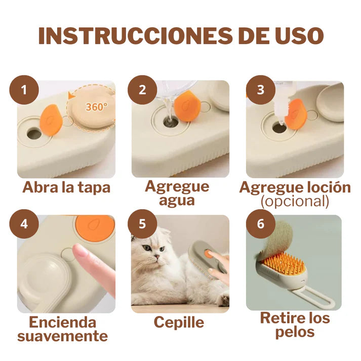Cepillo a para Mascotas 3 en 1 / Despídete de los pelos por todos lados